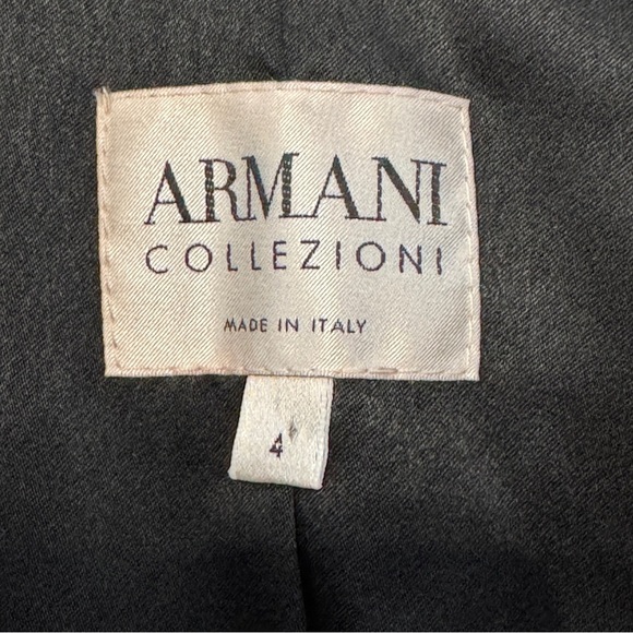 Armani Collezioni Women’s Blazer Wool Tweed Black White Italy Size 4 - Picture 4 of 8